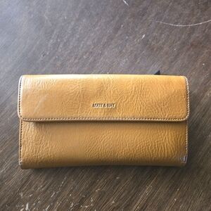 Matt & Nat Mustard Vegan Leather Yellow Wallet Women